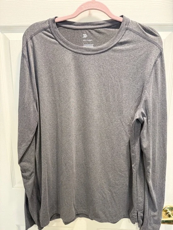 all in motion Men's Heather Charcoal Performance Tee-Men’s Large - Picture 3 of 6